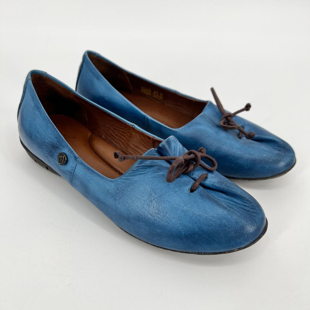 Sergio Tomami Tuka Shoe Womens EU 37 US 6.5-7 Blue Leather Comfort Lace Up Tie